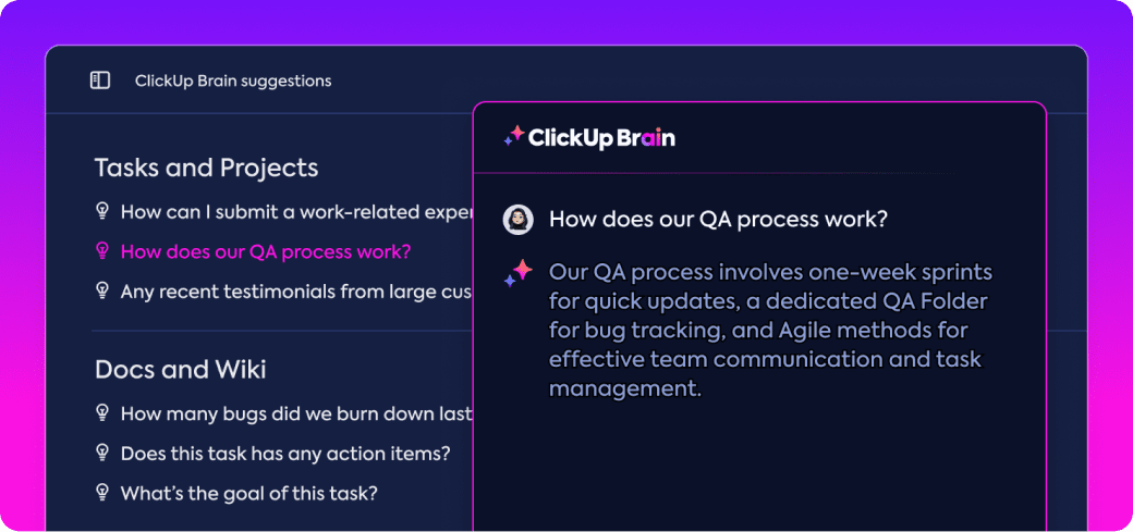 Ask about Tasks, Docs, and People.