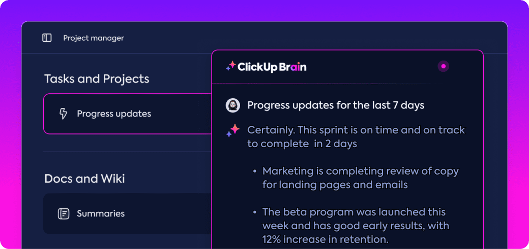 Automate project summaries and updates